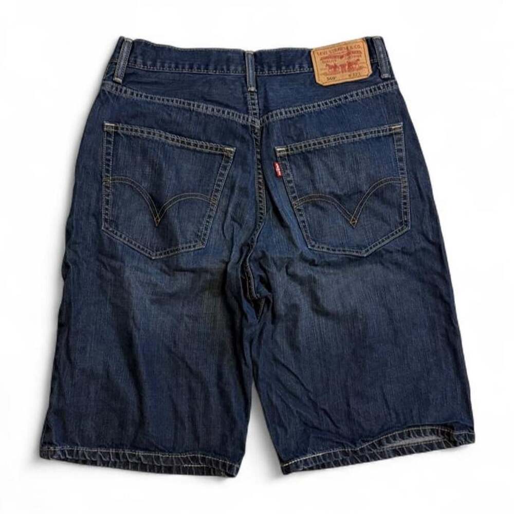 Levi's 569 Loose Straight Denim Jorts Size 32 Dark Wash Y2K Jean Shorts
